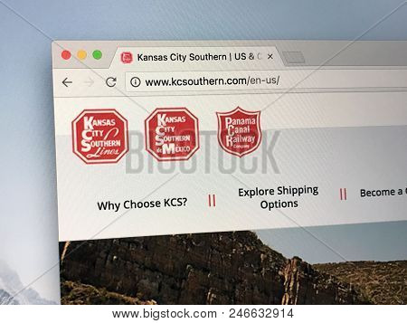 Amsterdam, The Netherlands - June 24, 2018: Website Of The Kansas City Southern Railway Company, Or 