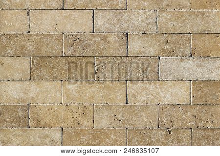 Fragment Of A Wall Made Of Stone. Stone Wall.