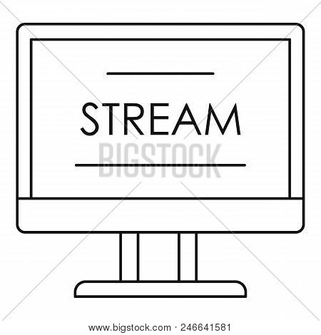 Live Video Stream Icon. Outline Live Video Stream Vector Icon For Web Design Isolated On White Backg