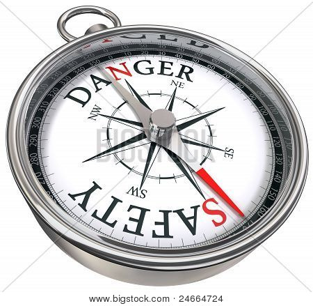 危险 Vs 安全概念指南针
