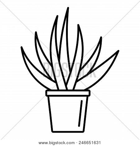 Aloe Housepot Icon. Outline Illustration Of Aloe Housepot Vector Icon For Web Design Isolated On Whi