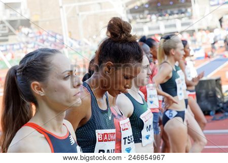 Stockholm, Sweden - Jun 10, 2018: Start Of The 1500m Women Competition In Iaaf Diamond League Bauhau