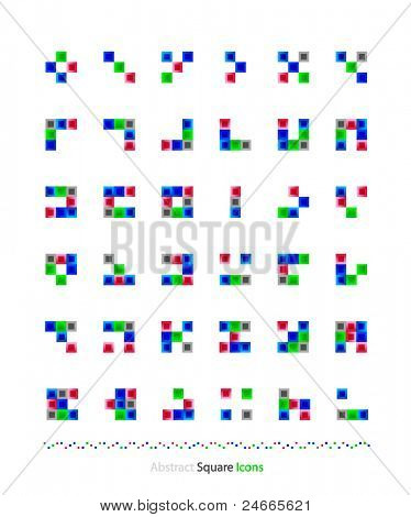 Vector abstract rectangles | squares design elements collection