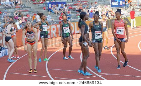 Stockholm, Sweden - Jun 10, 2018: Before The Start Of The 1500m Women Competition In Iaaf Diamond Le