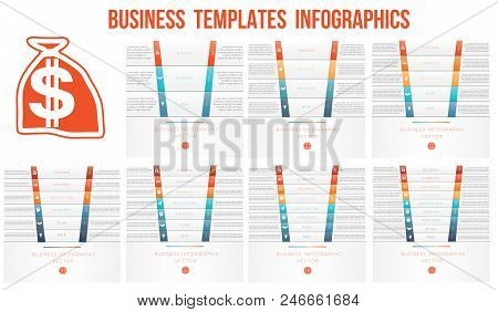 Horizontal Strips For Text.  Templates For 3, 4, 5, 6, 7, 8, 9 Positions. Can Be Used For Business P
