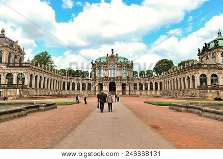 Dresden, Germany. May 13, 2014: Zwinger - Dresden Complex Of Four Buildings. In The Middle Ages It W
