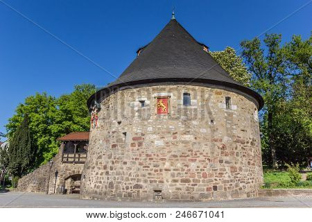 Historic Rotunde Defence Tower In Hann. Muenden, Germany