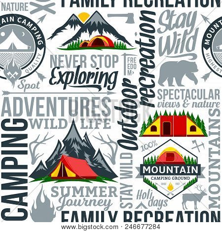 Vector Camping Seamless Pattern Or Background