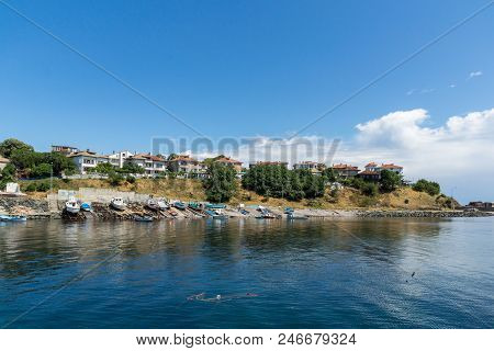 Ahtopol, Bulgaria - June 30, 2013: Panorama Of Port Of Town Of Ahtopol,  Burgas Region, Bulgaria