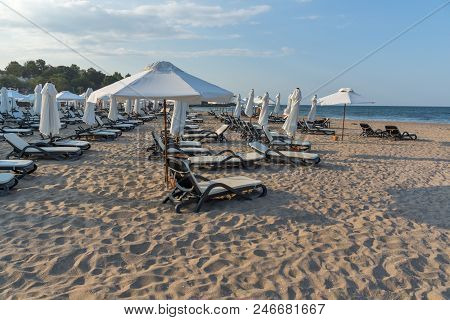 Lozenets, Bulgaria - July 2, 2013: Panorama Of Oasis Beach Near Village Of Lozenets, Burgas Region, 