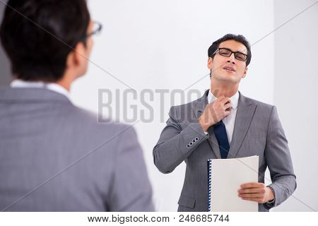 Politician planning speach in front of mirror