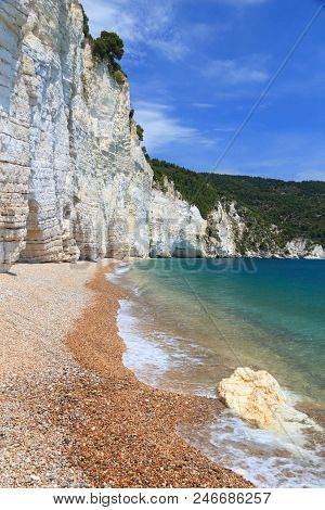 Gargano National Park In Italy - Vignanotica Beach Landscape.