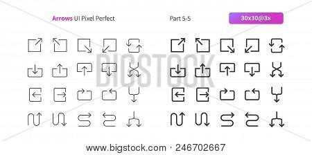 Arrows Ui Pixel Perfect Well-crafted Vector Thin Line And Solid Icons 30 3x Grid For Web Graphics An