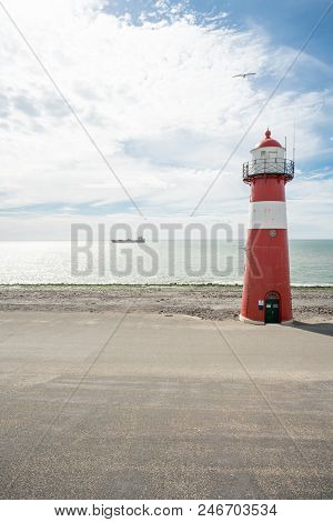 This Lighthouse Is Located In The Netherlands In Westkapelle By The Sea
