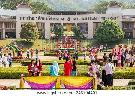 Mae Fah Luang University,chiang Rai, Thailand, February, 2018. Graduation Atmosphere Students Who Ha