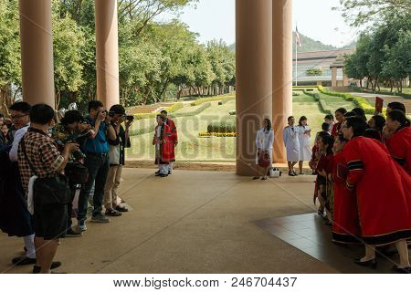 Mae Fah Luang University,chiang Rai, Thailand, February, 2018. Graduation Atmosphere Students Who Ha
