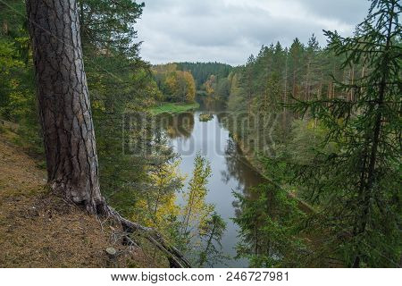 Red Cliffs In City Masalaca, Latvia.