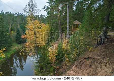 Red Cliffs In City Masalaca, Latvia.