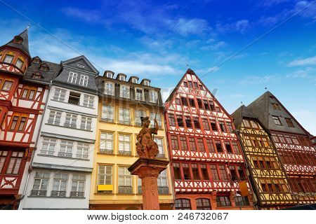 Frankfurt Romerberg square Old city historic center in Germany