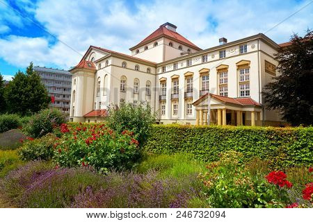 Nordhausen Theater and garden in Harz Thuringia of Germany