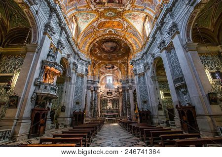 Interiors Of Chiesa I Gesuiti, Venice, Italy