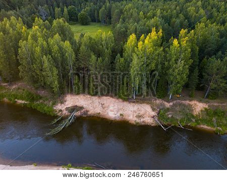Ligo Bonfire. Latvia, Gauja River Beach.  Midsummer.  .