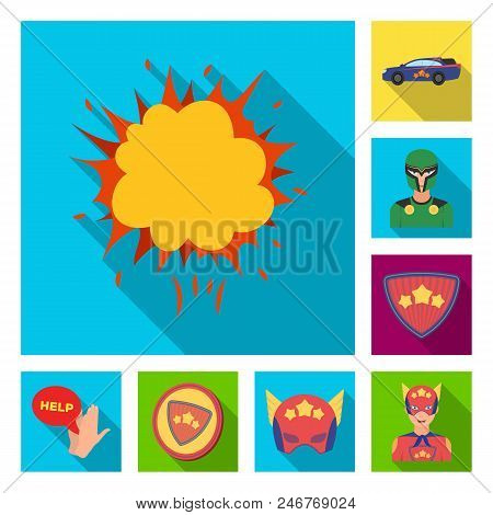 A Fantastic Superhero Flat Icons In Set Collection For Design. Superhero Equipment Vector Symbol Sto