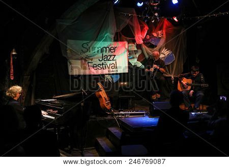 Cracow, Poland - June 24, 2018: Terry, Mencel, Herman Performs Live At The Summer Jazz Festival In K