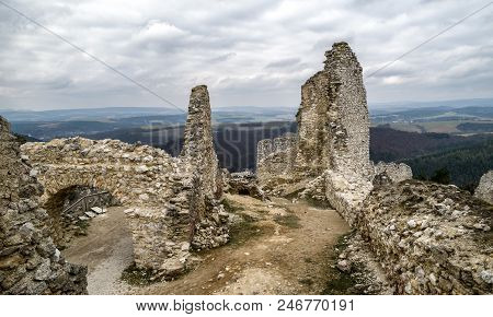 Castle Ruin - Cachticky Hrad At Slovakia