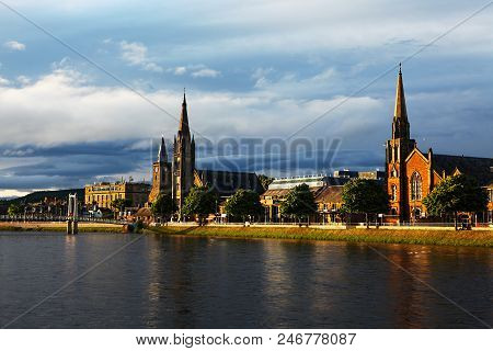 A View Of Inverness, Scotland Along The River Ness