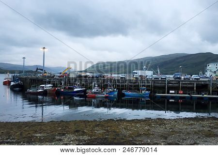 A View Of Harbor In Ullapool, Scotland