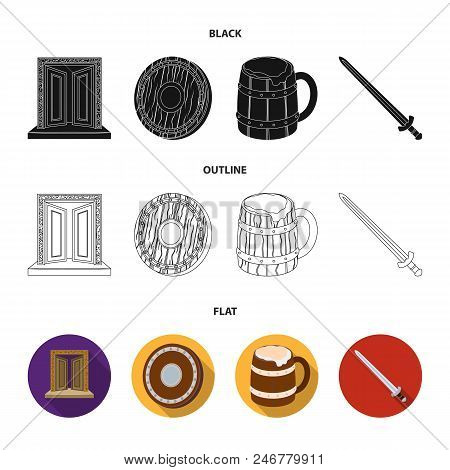 A Gate To The Treasure, A Shield For Protection, A Mug With A Bra, A Sword. Vikings Set Collection I