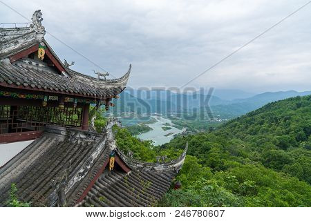 Traditional Architecture And Landscape On Qingcheng Mountain In Chengdu, Sichuan Province, China
