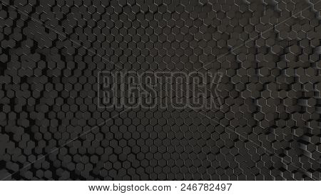 Black Abstract Hi-tech Vj Field Hexagon 4k