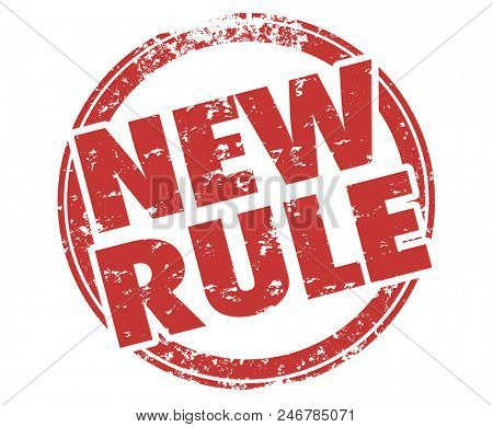 New Rule Stamp Recent Law Regulation 3d Illustration