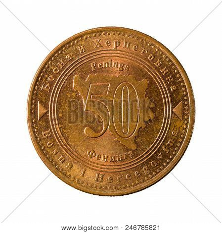50 Bosnia And Herzegovina Convertible Fening Coin (2007) Obverse Isolated On White Background