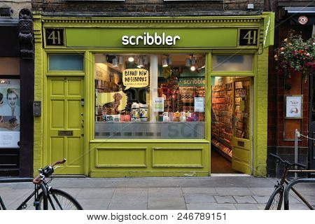London, Uk - July 6, 2016: People Shop At Scribbler Greeting Card Store In London. Scribbler Has Som