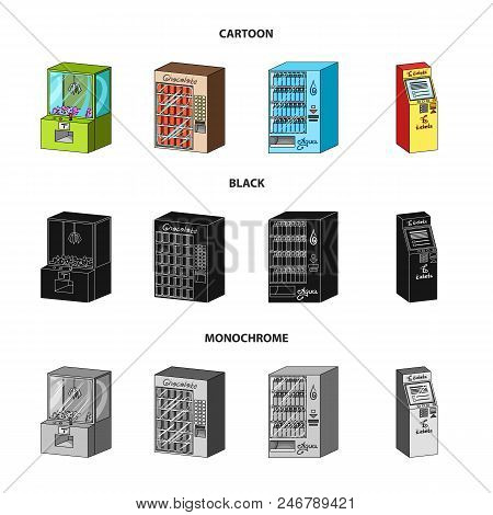 A Game Machine, A Ticket Sales Terminal, An Automaton For Selling Aqua And Chocolate. Terminals Set 