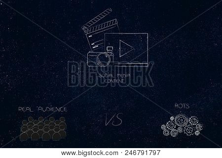 Influencers And Brand Ambassadors Conceptual Illustration: Social Media Content With Real Audience V