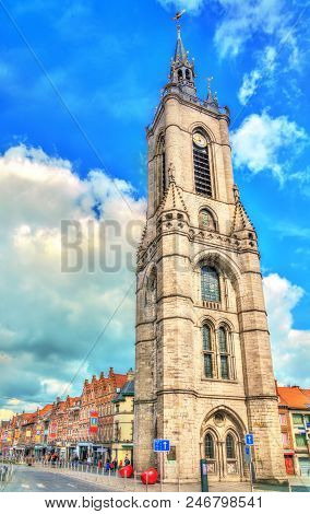 The Belfry Of Tournai, A Unesco World Heritage Site In Belgium, Europe
