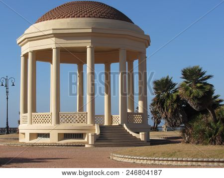 View Of The Terrazza Mascagni Gazebo . Livorno, Tuscany, Italy