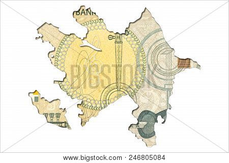 1 Azerbaijani Manat Bank Note Obverse In Shape Of Azerbaijan