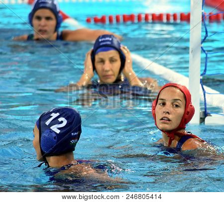 Budapest, Hungary - Jul 16, 2017. Gangl Edina (hun) Goalkeeper In The Preliminary Round. Fina Waterp