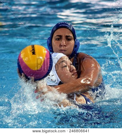 Budapest, Hungary - Jul 16, 2017. Csabai Dora (hun) Plays With Japan In The Preliminary Round. Fina 