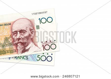 Some Belgian Franc Bank Notes With Copy Space