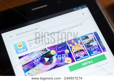 Ryazan, Russia - June 24, 2018: Kika Keyboard - Emoji Keyboard, Emoticon, Gif Icon On The List Of Mo