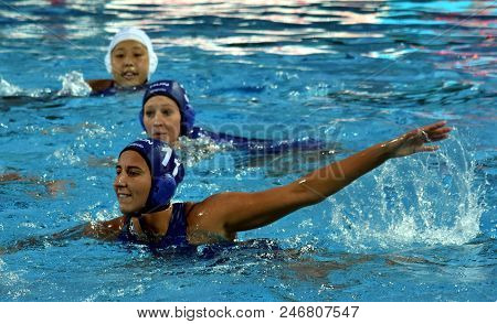 Budapest, Hungary - Jul 16, 2017. Csabai Dora (hun) Plays With Japan In The Preliminary Round. Fina 