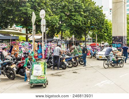 Medellin, Colombia. April 2018. A View Of A Typical Market Scene In Medellin Colombia