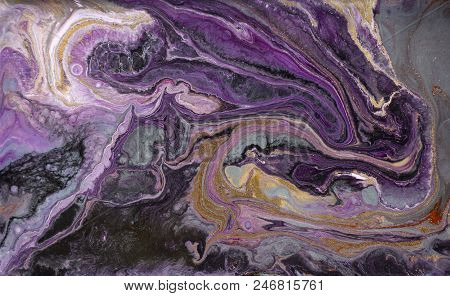 Marble Abstract Acrylic Background. Marbling Artwork Texture. Agate Ripple Pattern. Gold Powder