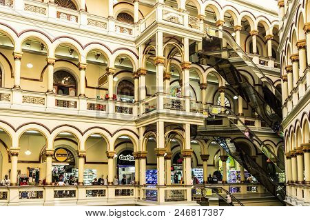 Medellin, Colombia. April 2018. A View Of The Interior Of The Shopping Mall Known As Centro Comercia